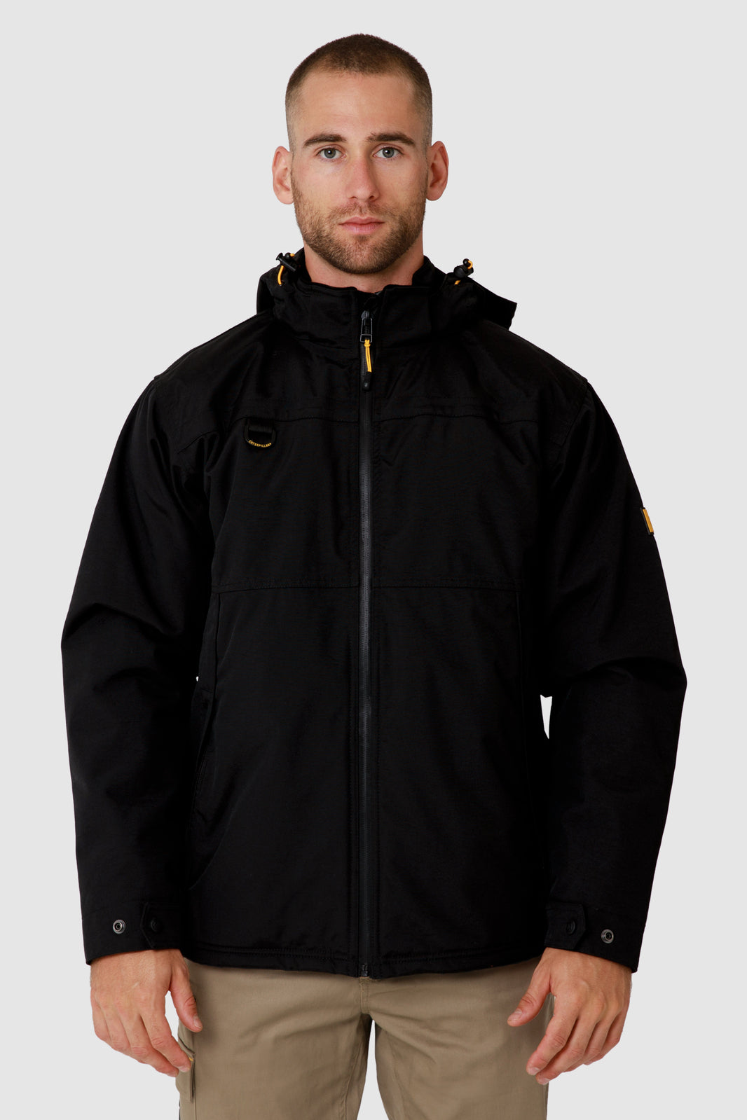 Caterpillar Mens Waterproof Zip Jacket w Hood Chinook CAT Winter Ski in Black