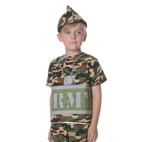 Boys ARMY Costume Kids Military Soldier Camouflage