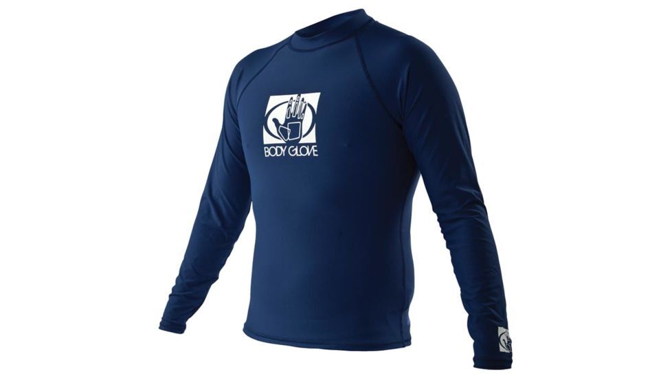 Body Glove Mens Long Sleeve Swimming Rash Guard - Navy (Rashie Swim Top)