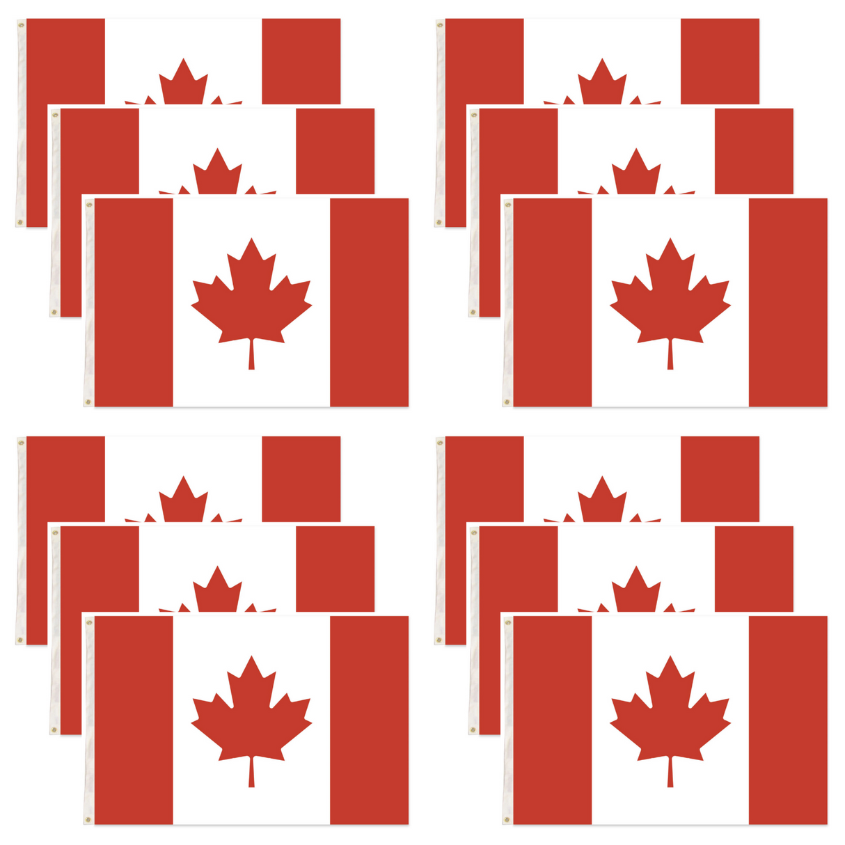 12x Canada Country Flag Heavy Duty Canadian Maple Leaf - 150cm x 90cm