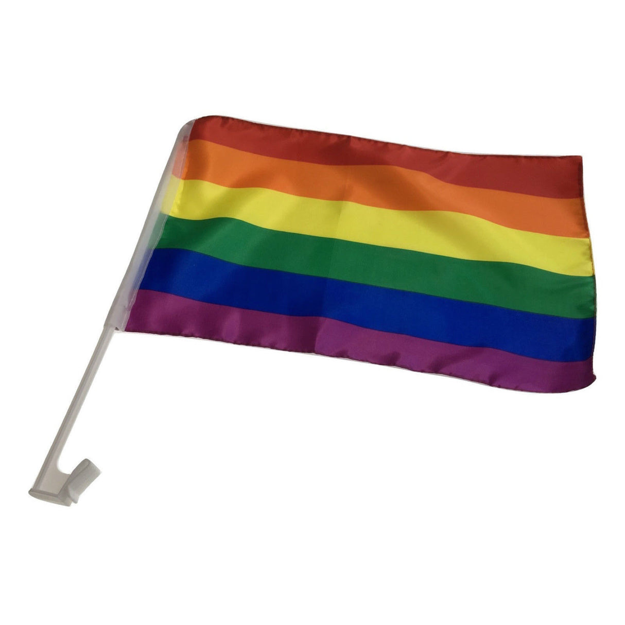 RAINBOW CAR FLAG w Window Clip Flags 30cm x 45cm LGBT Gay Pride