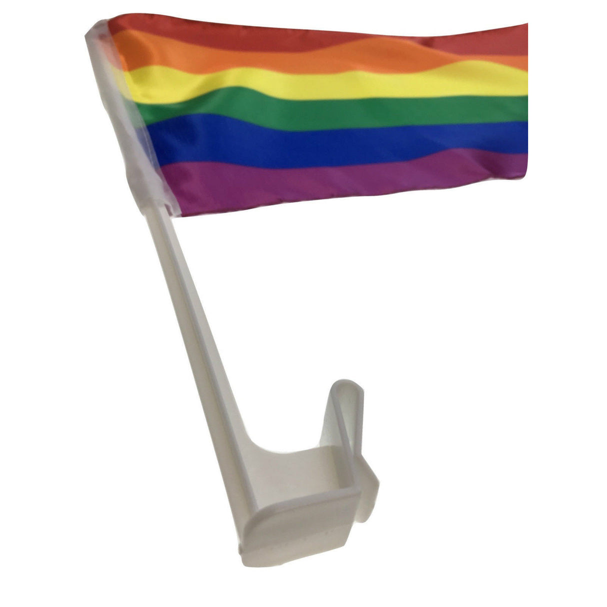 2x Rainbow Car Flag w/ Window Clip (30x45cm) for Gay Pride/LGBT Party