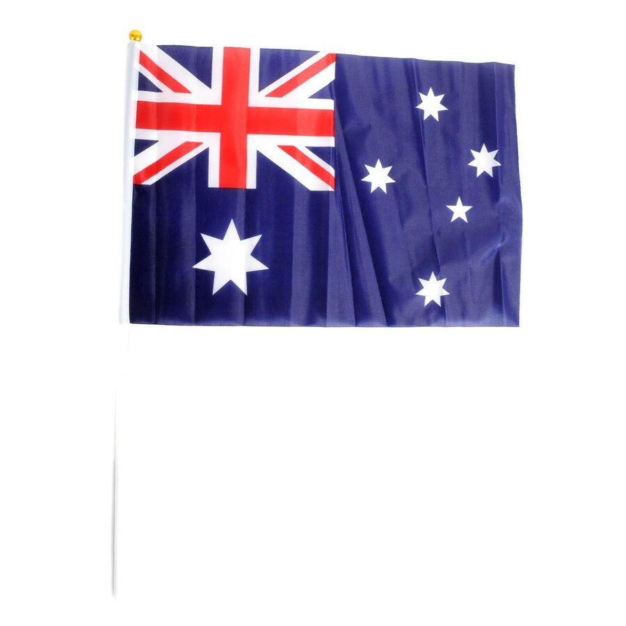 12x Aussie Hand Flag 29x44cm – Australia Day Flag for Celebrations & Sports Events