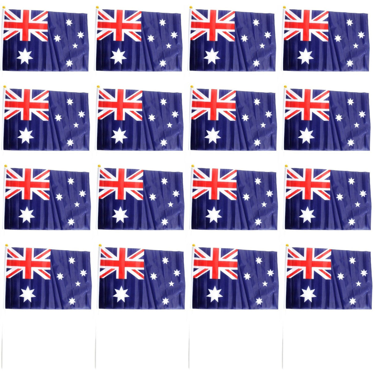 12x Aussie Hand Flag 29x44cm – Australia Day Flag for Celebrations & Sports Events
