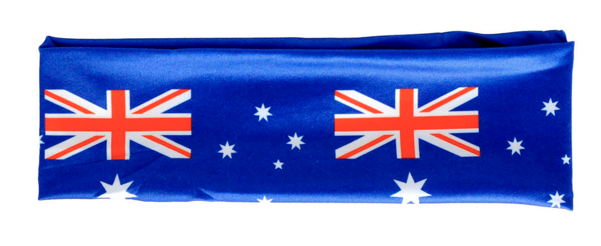 Blue Australia Flag Headband - Aussie Tennis & Cricket Accessory