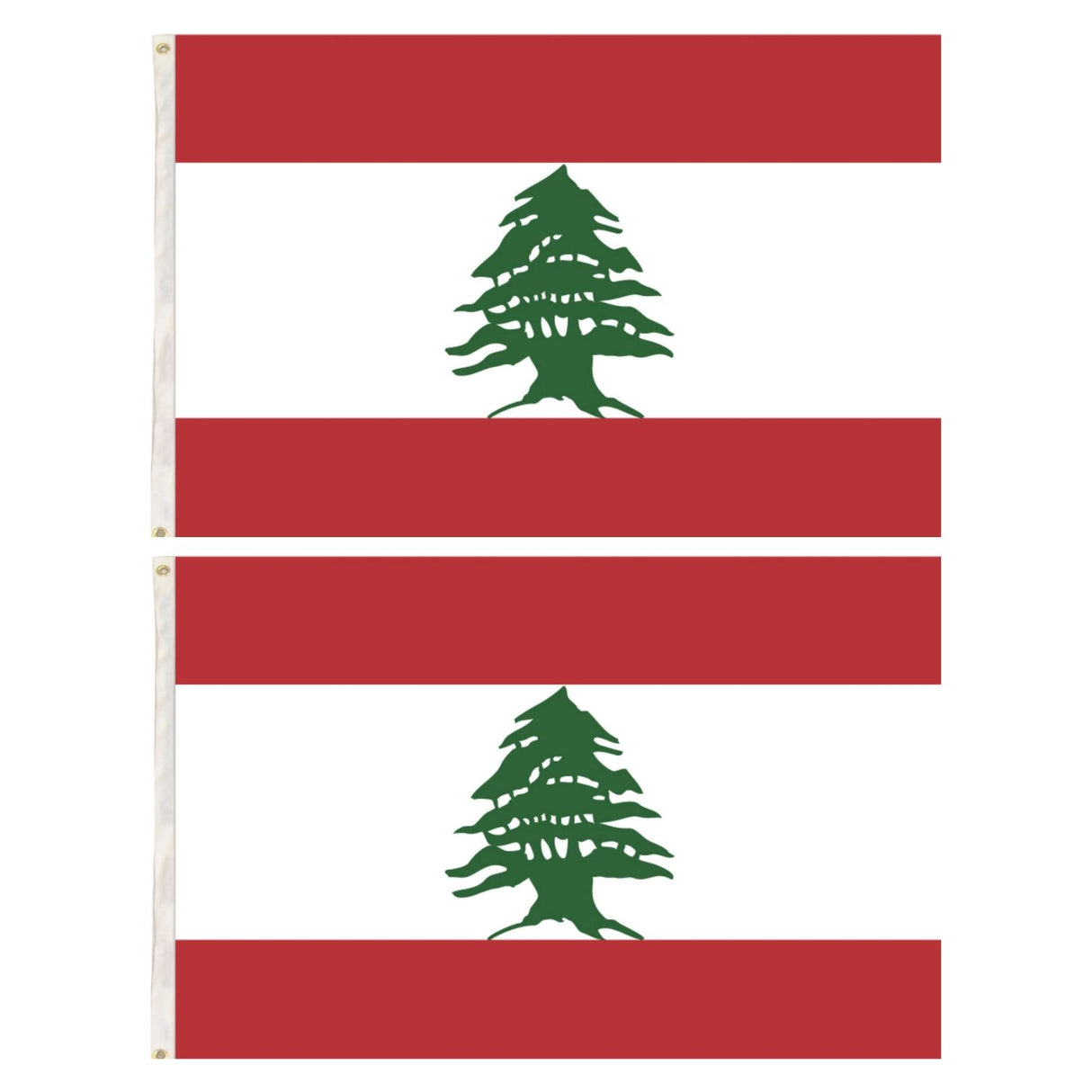 2x Lebanon Lebanese Country Flags Heavy Duty Outdoor - 150cm x 90cm