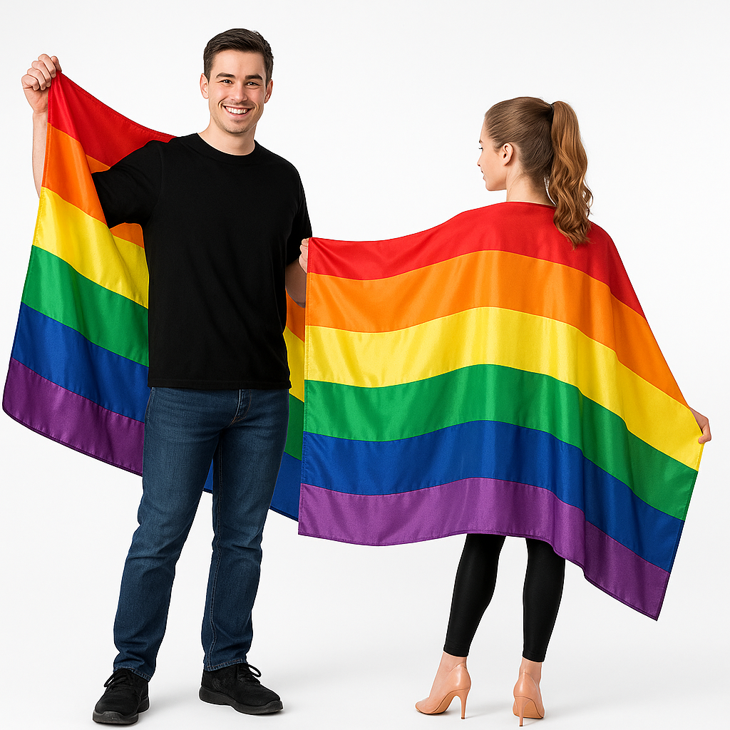 Rainbow Flag Cape - Gay Pride Costume/LGBT Fancy Dress Party