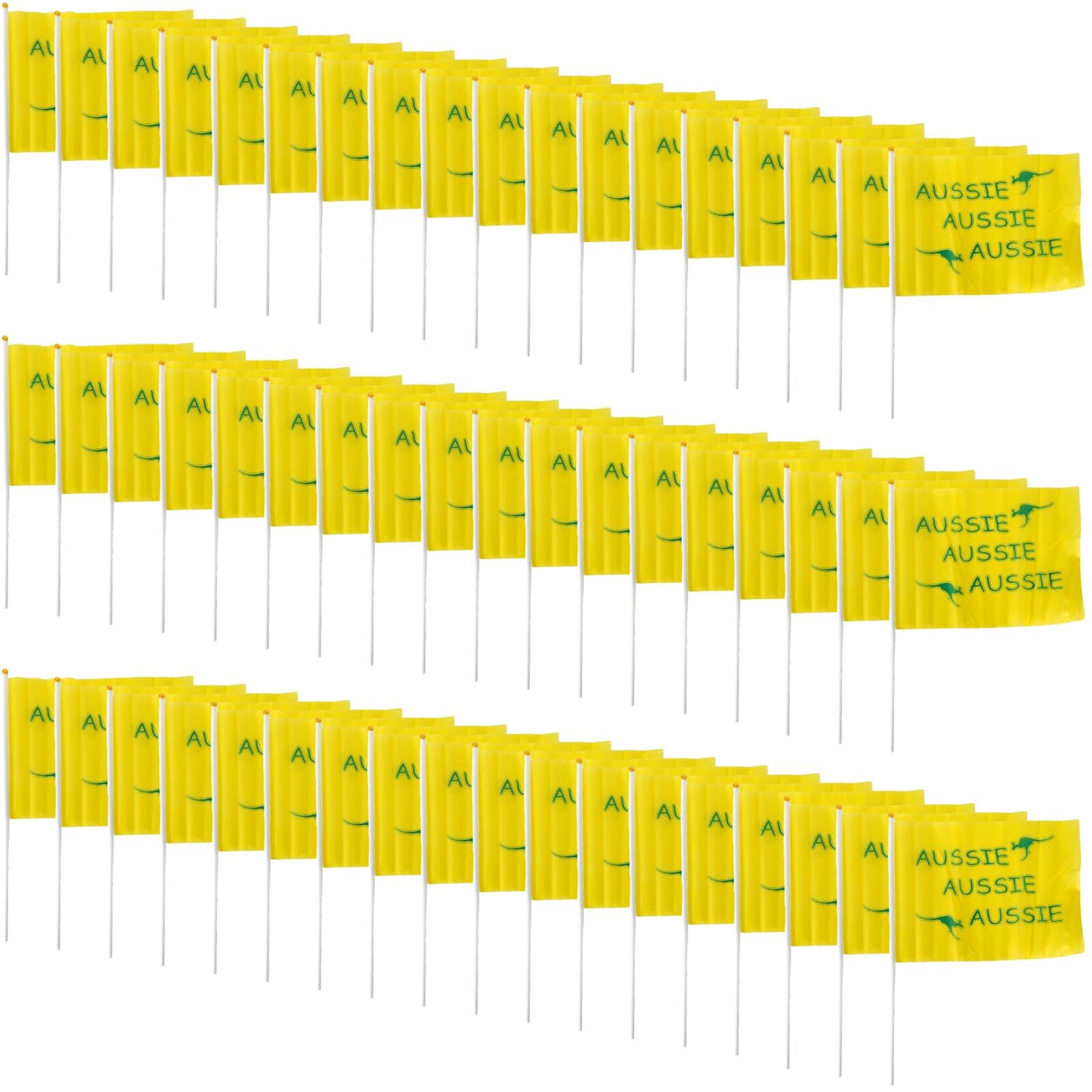 Aussie Hand Flags - 96 Pieces (14x21cm) | Yellow Durable Australia Flags