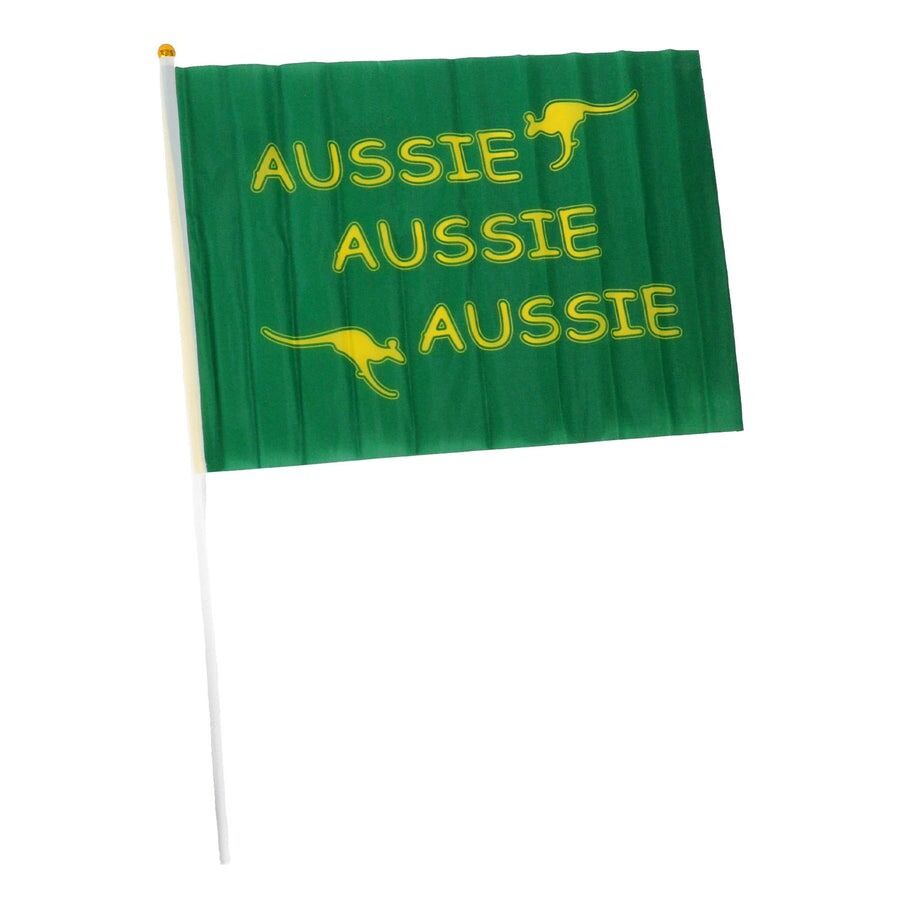 Aussie Hand Flags - 8 Pack (14x21cm) | Green Durable Australia Flag