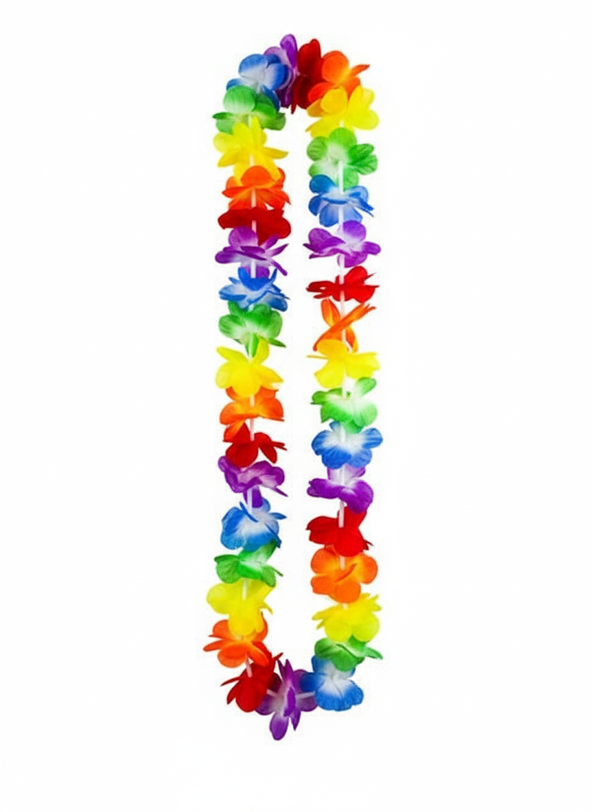40cm HAWAIIAN LEI - Tropical Beach Luau Party - Multicolour Garland Flowers