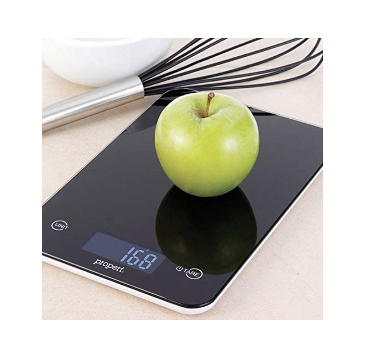 Propert 5kg Slimline Glass Soft Touch Digital Electronic Kitchen Scale - Black