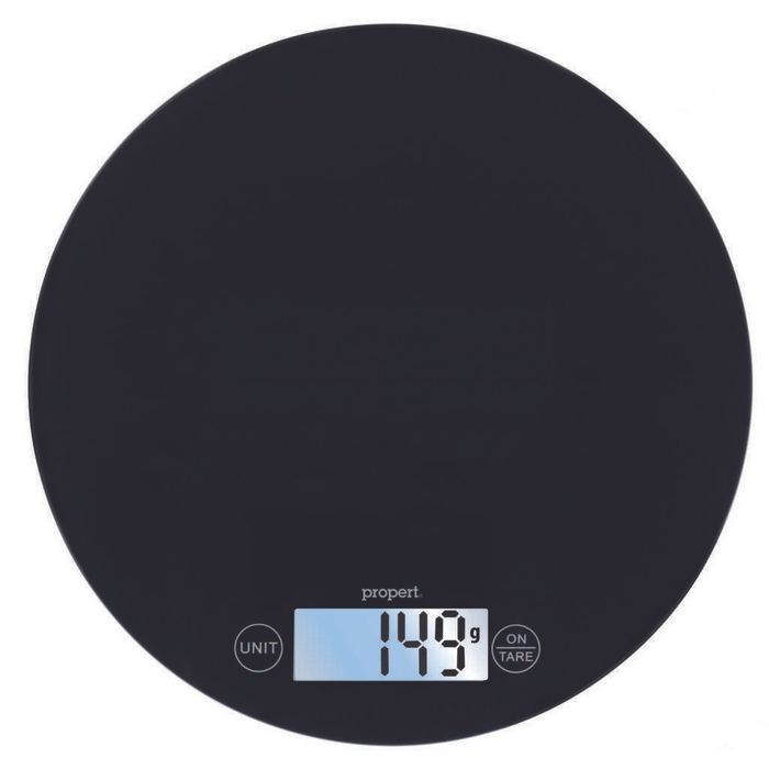 Propert Disque 3 Tempered Glass Kitchen Scales in Black
