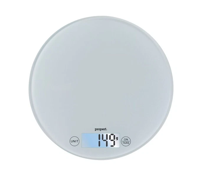 Propert Disque 3 Tempered Glass Kitchen Scales in White