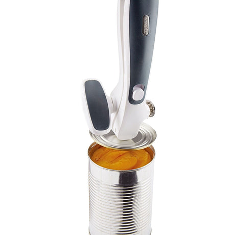Zyliss Lock n Lift Can Opener Hands-Free Lid Removal Non-Slip Grip - White Grey