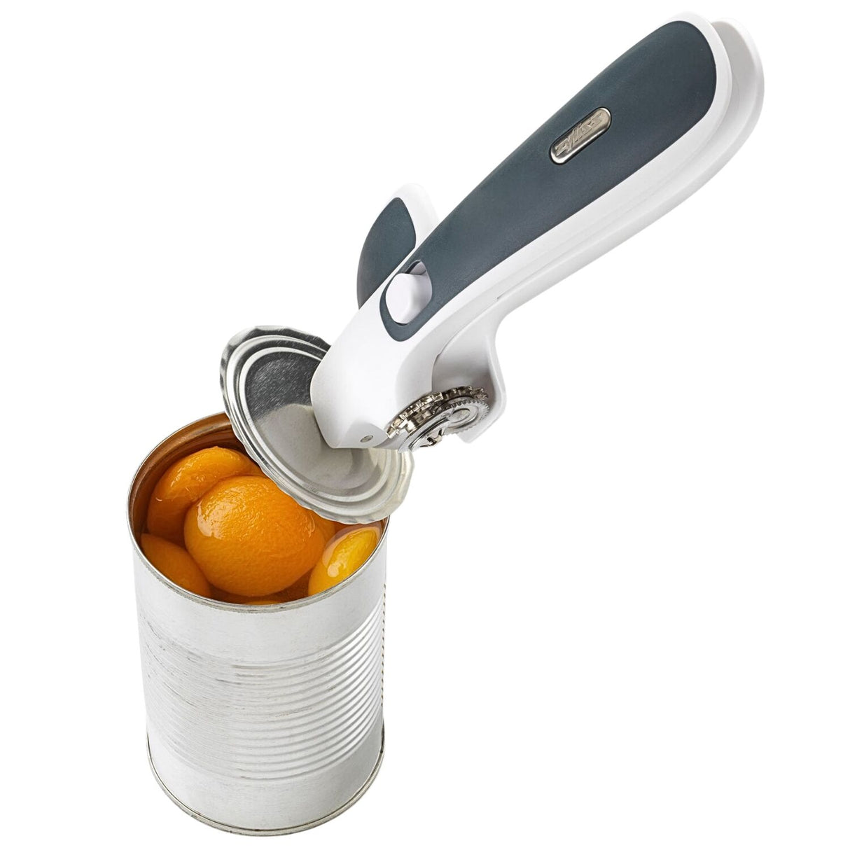 Zyliss Lock n Lift Can Opener Hands-Free Lid Removal Non-Slip Grip - White Grey