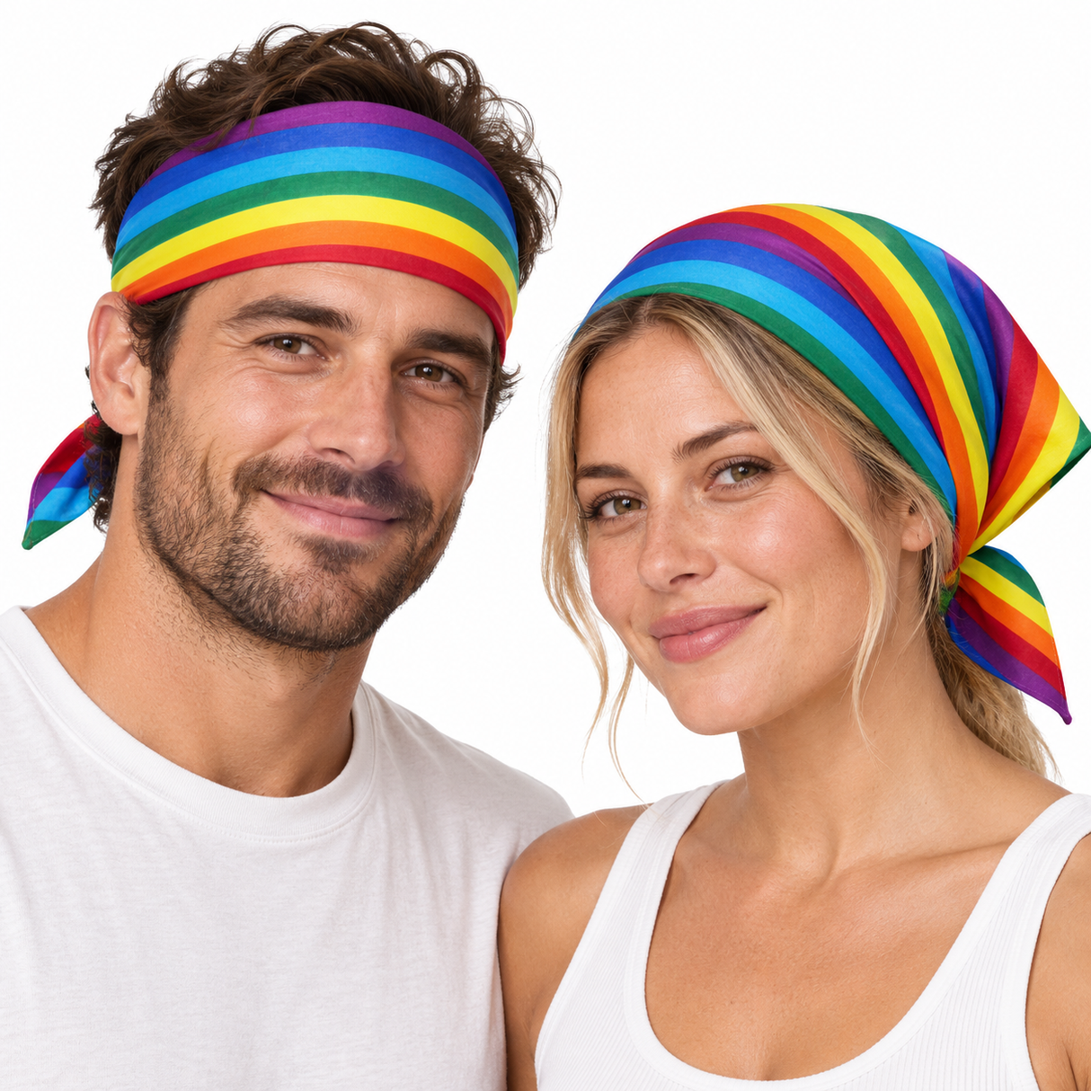 BANDANA Paisley 100% COTTON Head Wrap Durag Bandanna Summer Biker Scarf Mask - Rainbow