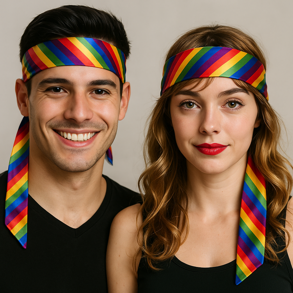 Rainbow Long Headband/Hair Tie - LGBT/Gay Pride Scarf (Party Accessory)