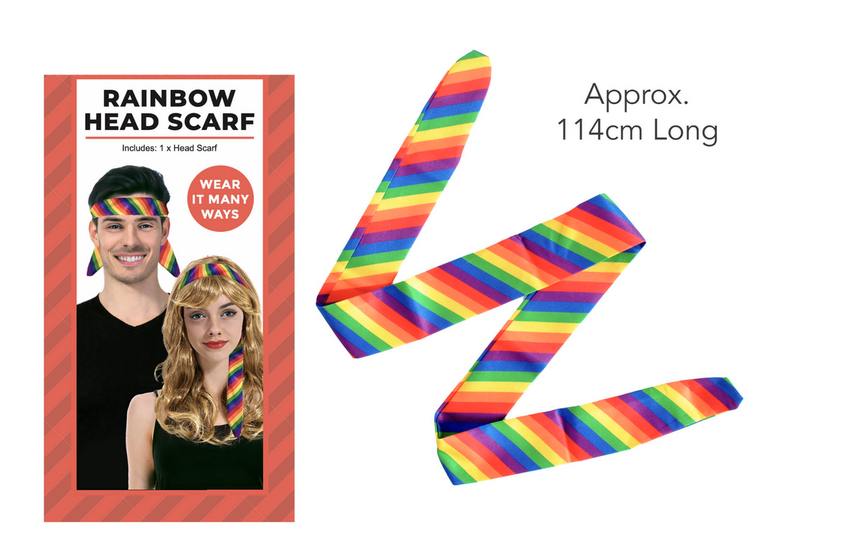 Rainbow Long Headband Band Gay Pride Scarf LBGTQ Hair Tie Headband Costume Party