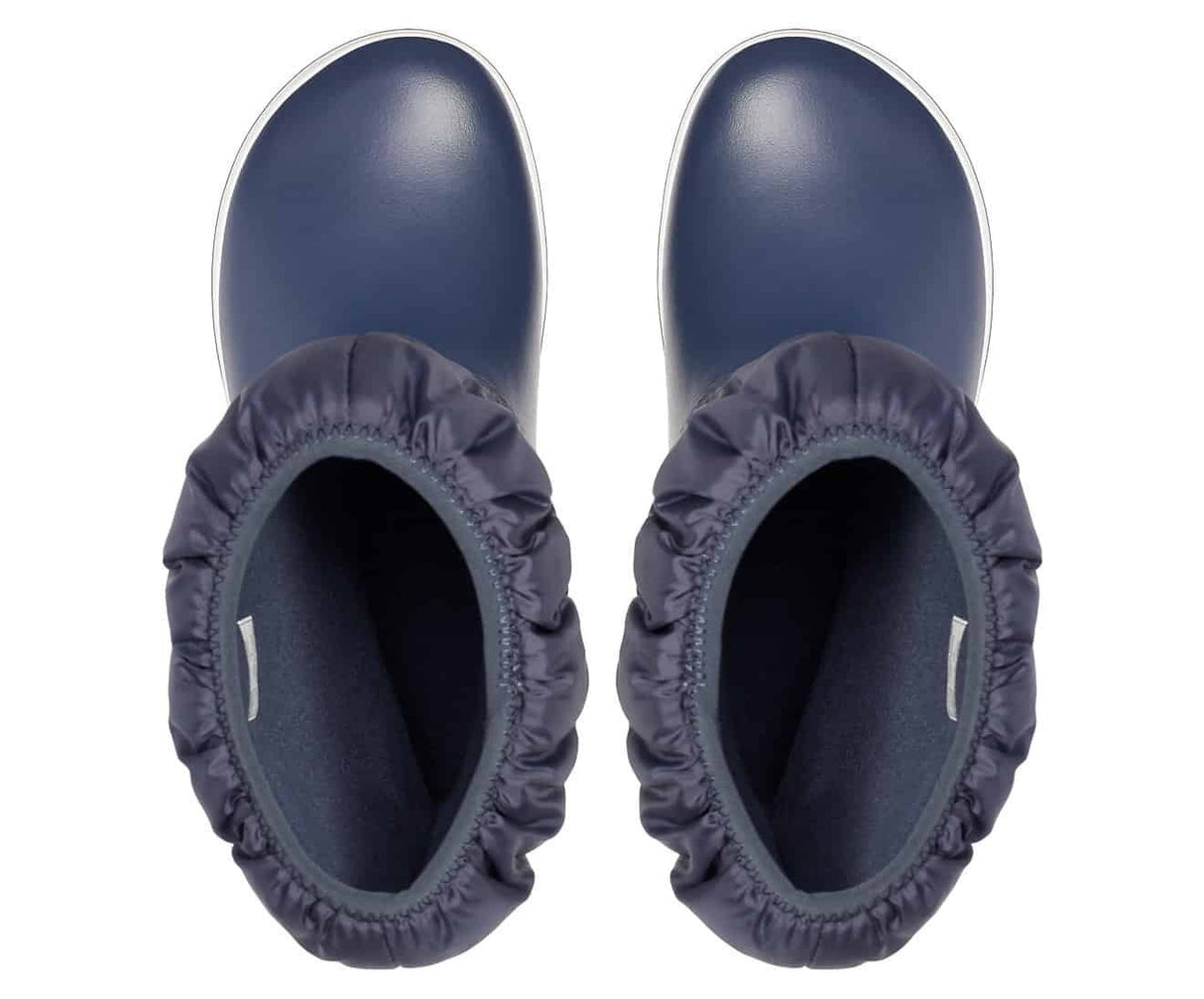 Crocs Womens Winter Puff Boot Puffer Shoes - Navy/White