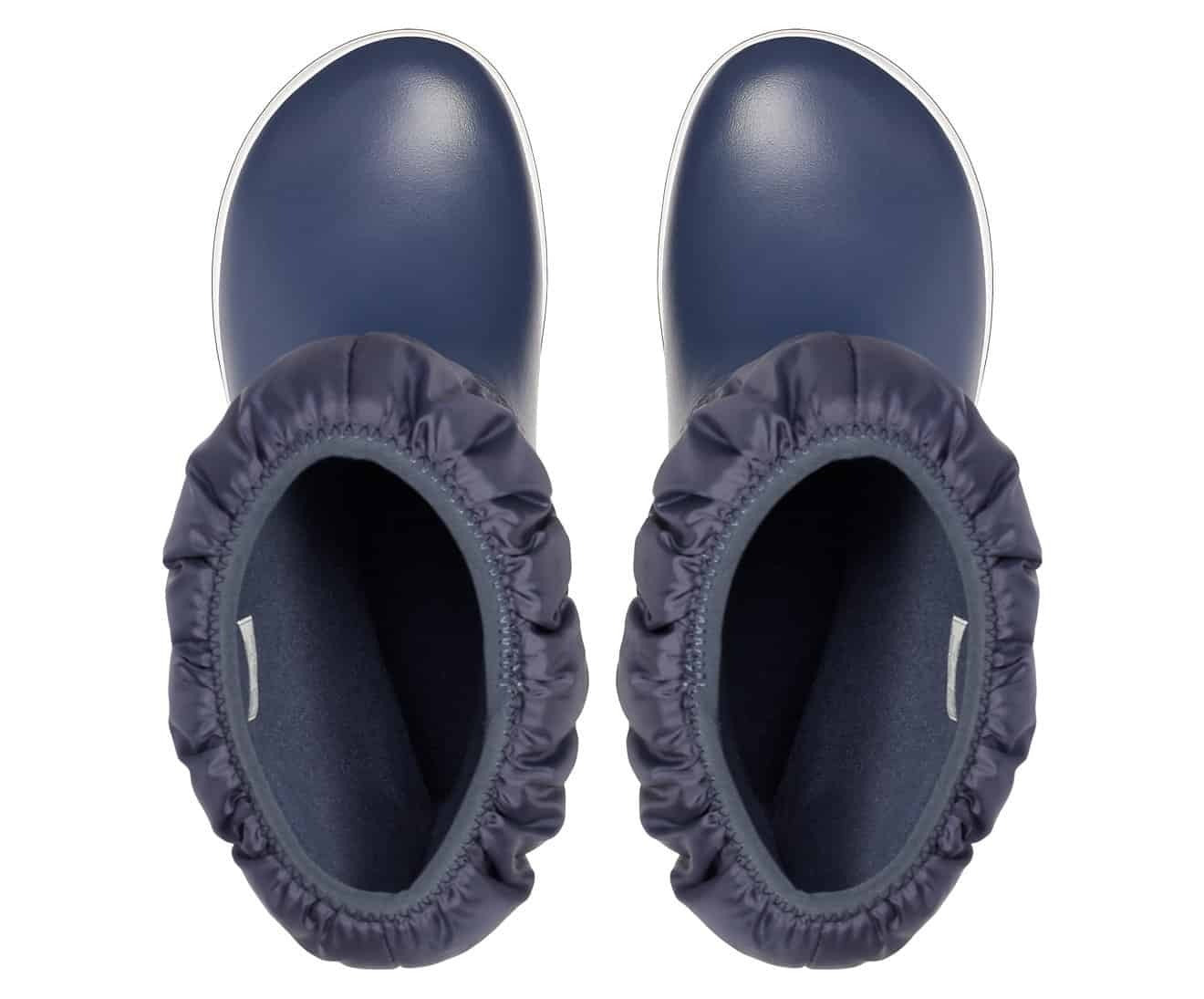 Crocs Womens Winter Puff Boot Puffer Shoes - Navy/White