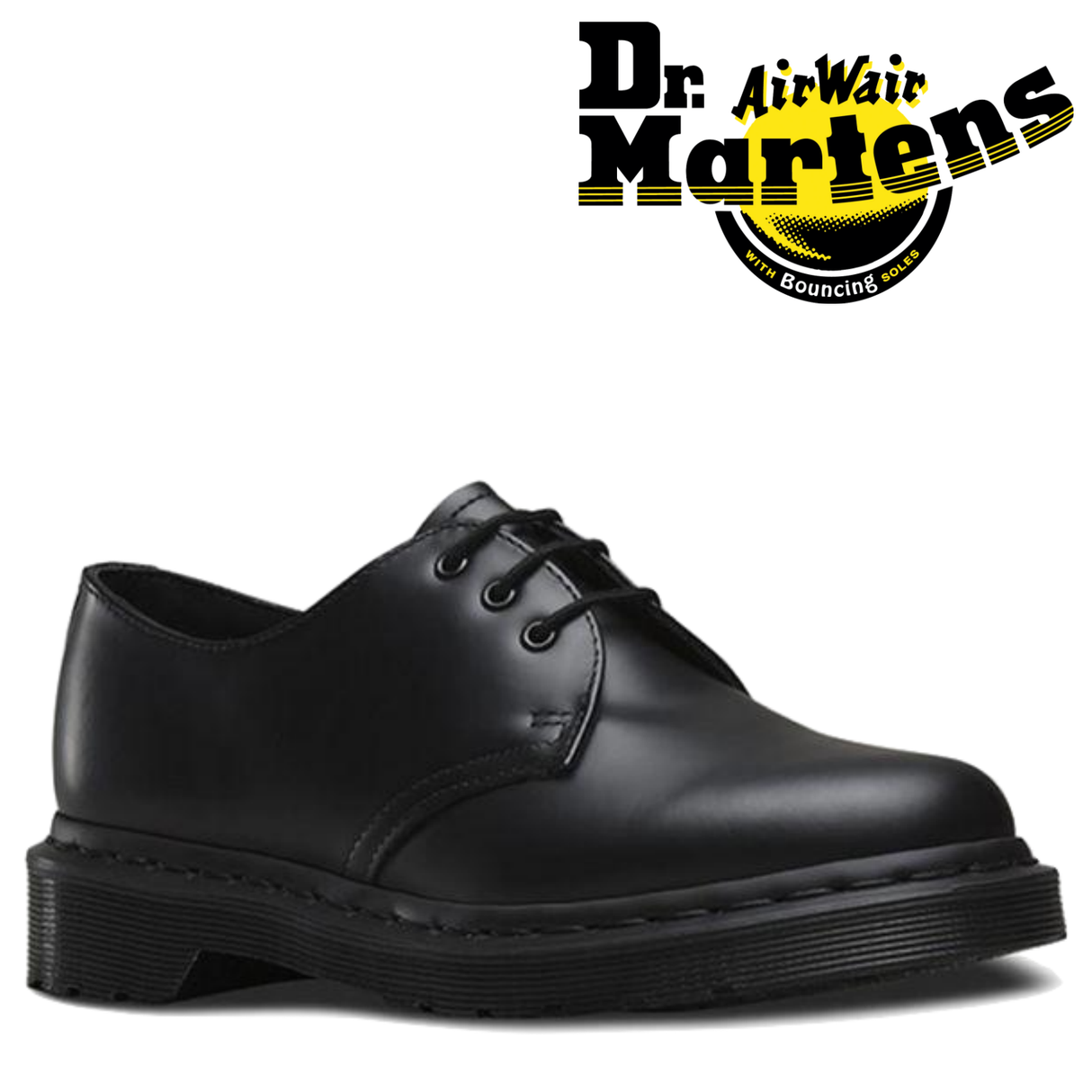 Dr. Martens Mono Smooth Flats Women's Lace-Up Shoes - Black