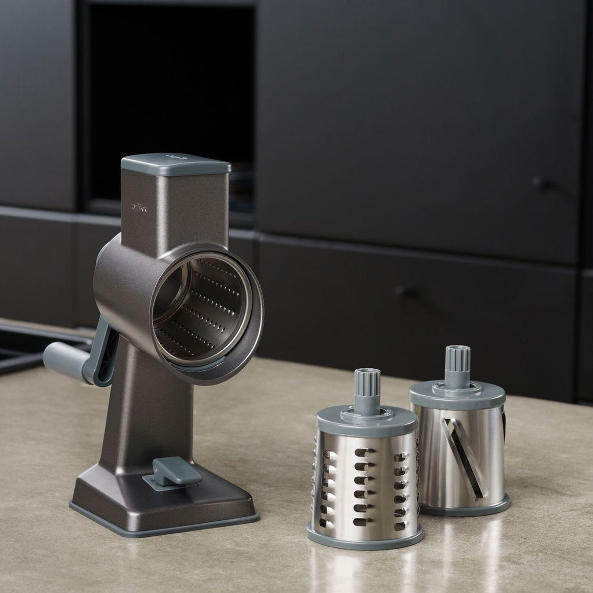 Zyliss Gourmet Drum Grater 3 Stainless Steel Drums with Suction Base