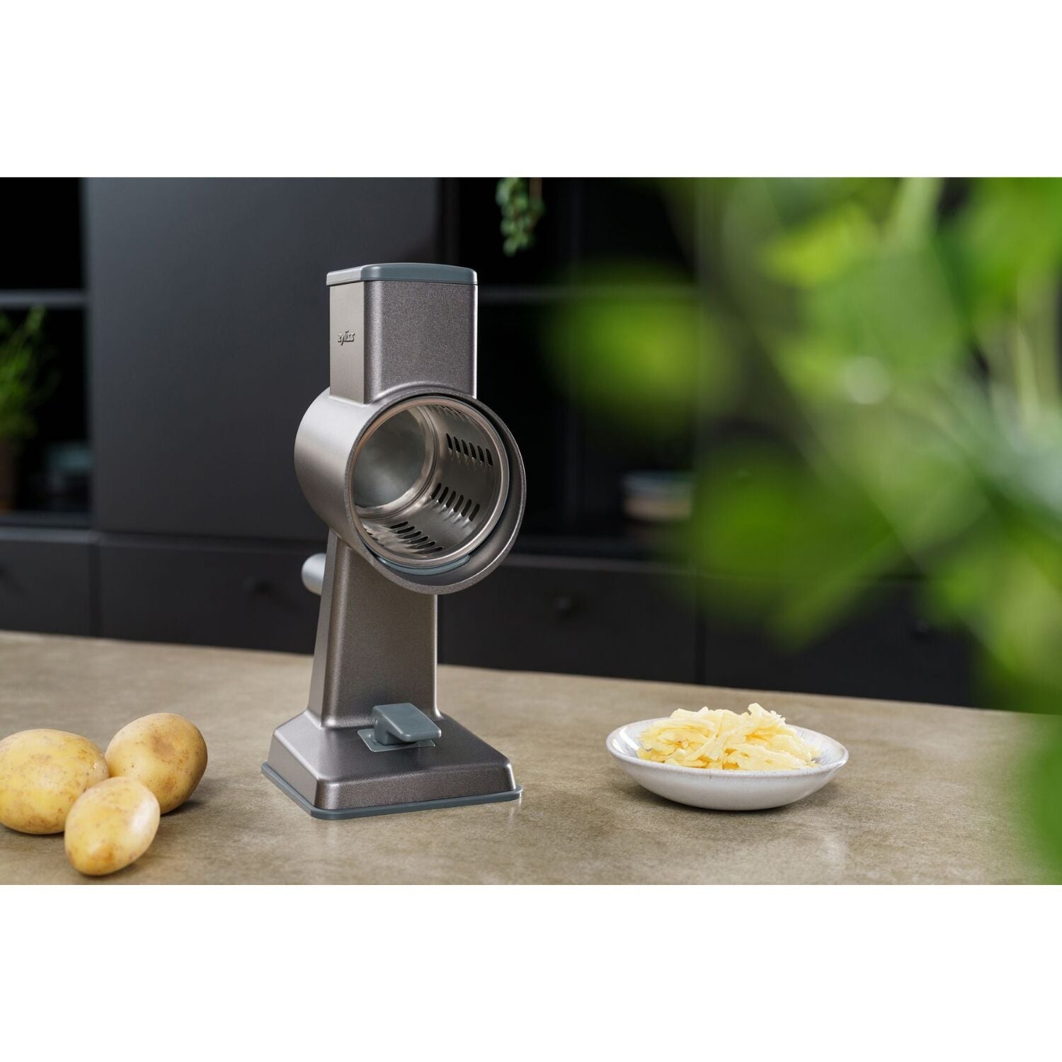 Zyliss Gourmet Drum Grater 3 Stainless Steel Drums with Suction Base