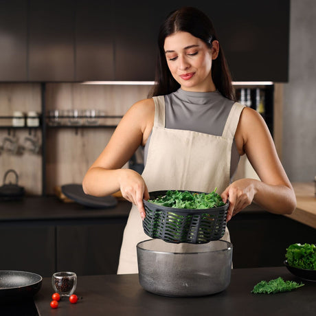 Zyliss Easy Spin Salad Spinner Large AquaVent Quick Dry Vegetable Salad Washer