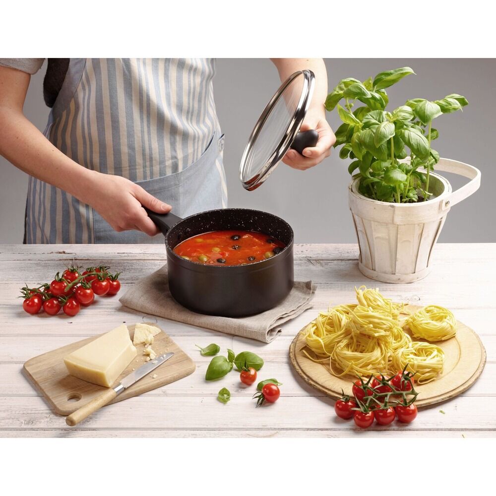 Zyliss Ultimate Forged 16cm/1.5L Non-Stick Saucepan w/ Lid Cover - Black