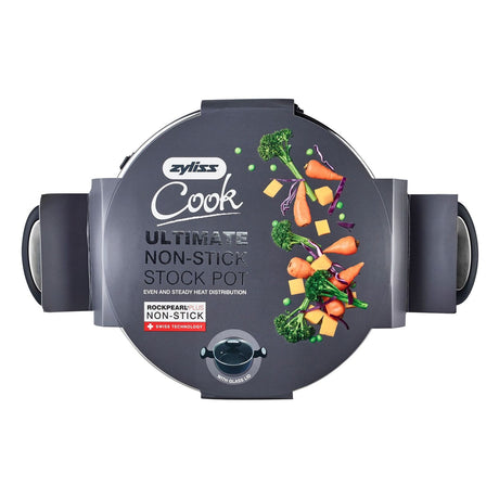 Zyliss Ultimate Forged 20cm/2L Non-Stick Stock Pot w/ Lid Cover - Black