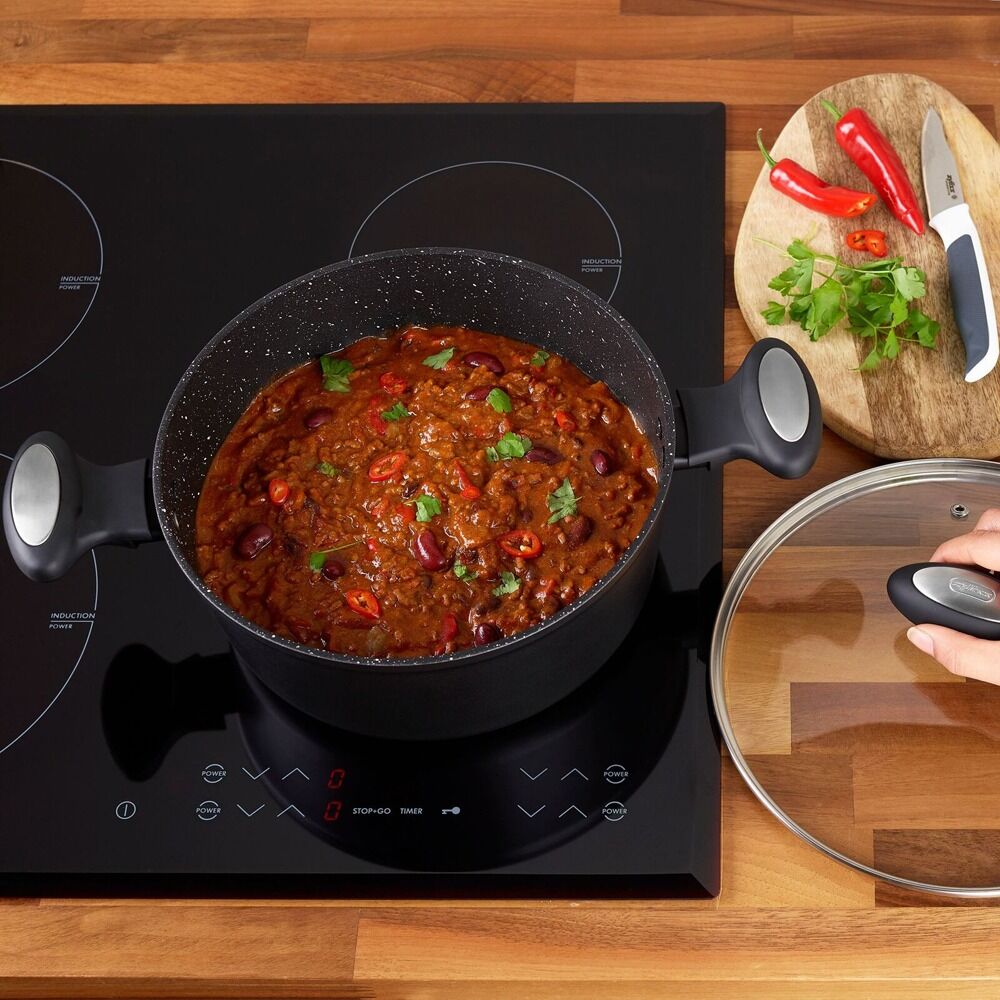 Zyliss Ultimate Forged 24cm/4L Non-Stick Stock Pot w/ Lid Cover - Black