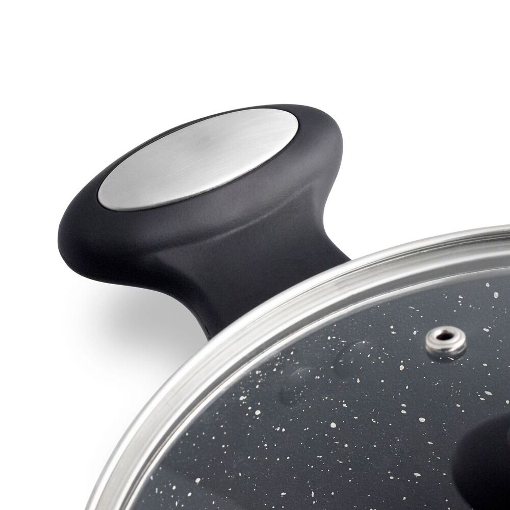 Zyliss Ultimate Forged 24cm/4L Non-Stick Stock Pot w/ Lid Cover - Black