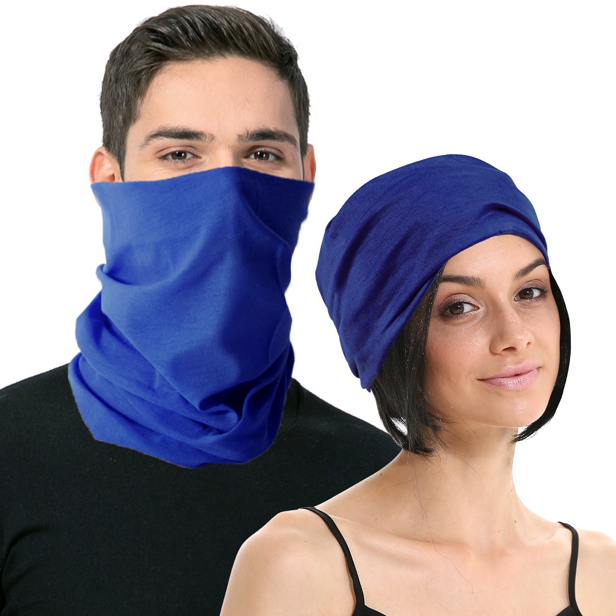 Seamless Tube Bandana Head Scarf Face Cover Mask Gaiter Ski Snow in Royal Blue