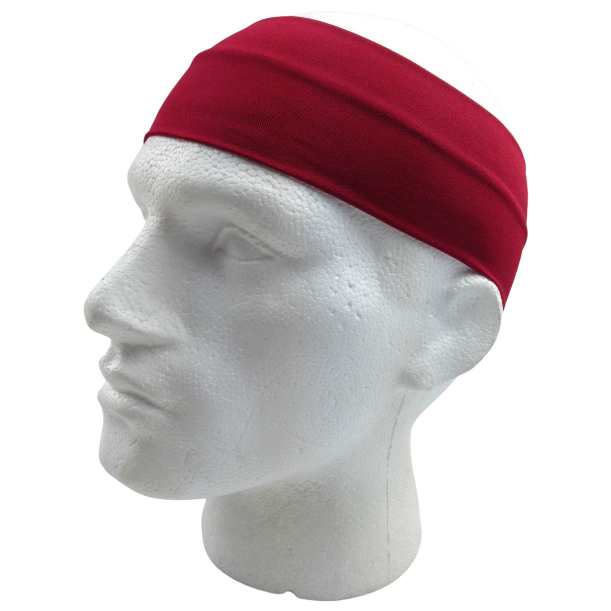 PLAIN HEADBAND Elastic Stretch Sports Yoga Hair Band Unisex 8cm Wide Wrap - White