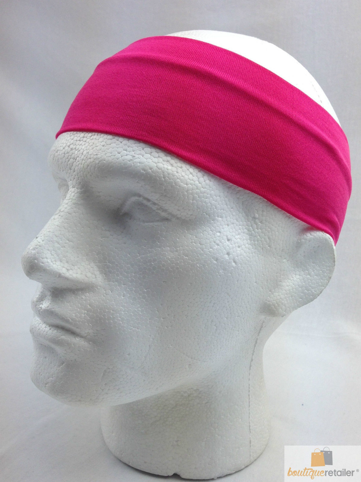 PLAIN HEADBAND Elastic Stretch Sports Yoga Hair Band Unisex 8cm Wide Wrap