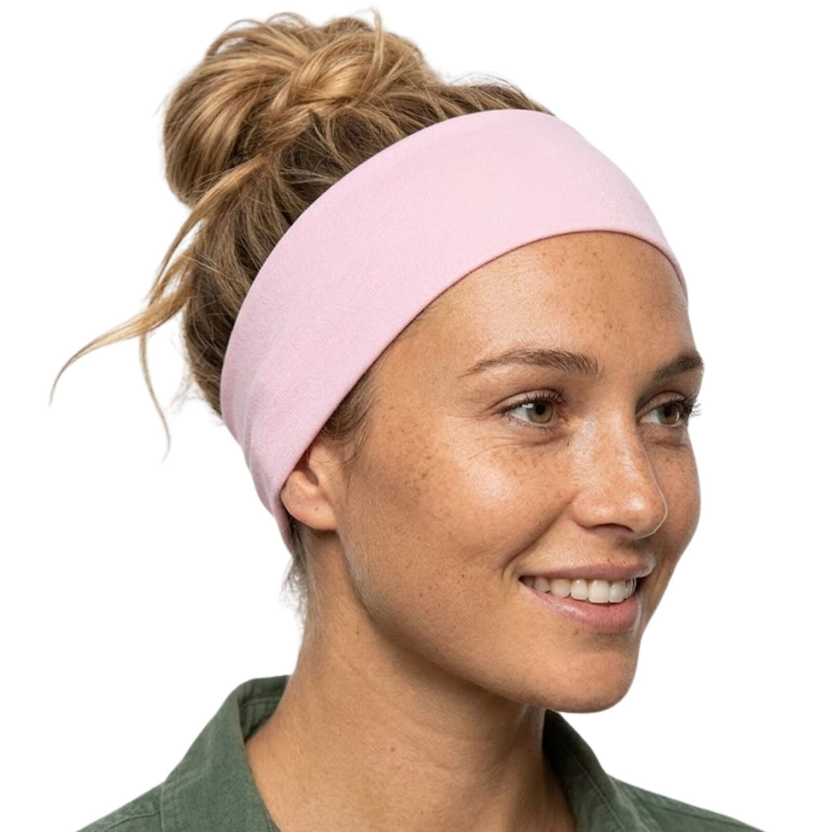 Light Pink Sports Headband - 8cm Elastic Stretch Hair Band (Yoga/Gym)
