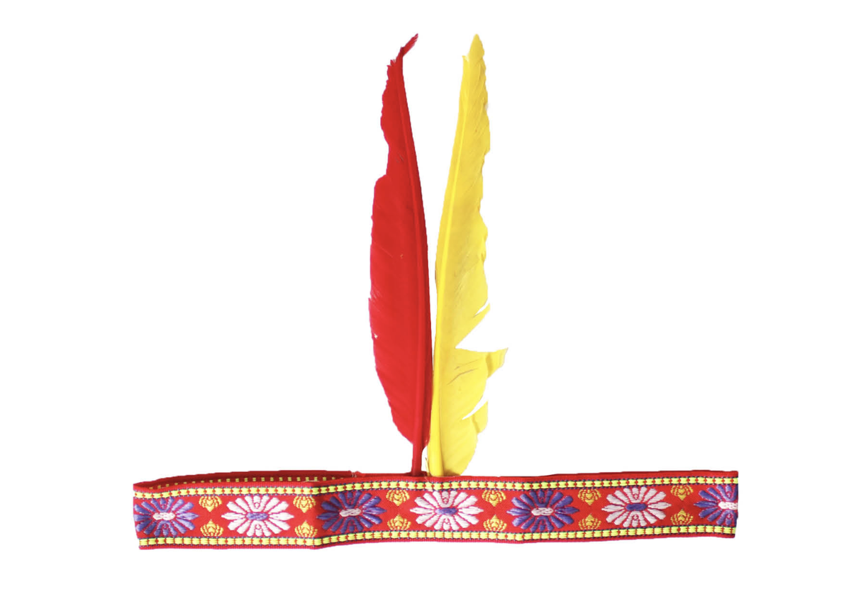 Native American Two Feather Headdress Headband - Halloween & Fancy Dress Costume