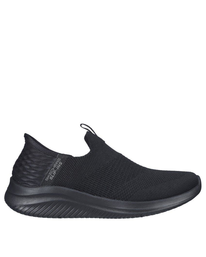 Skechers Womens Ultra Flex 3.0 Cozy Streak Slip On Shoes in Black
