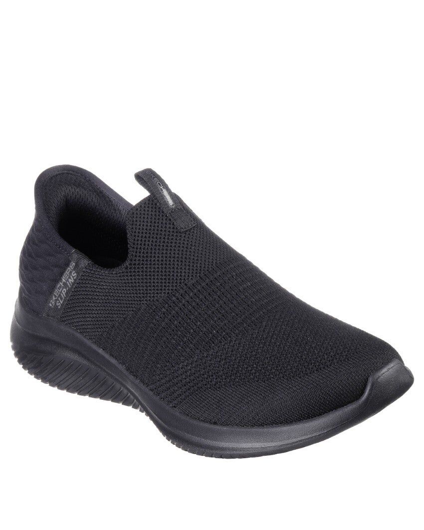Skechers Womens Ultra Flex 3.0 Cozy Streak Slip On Shoes in Black