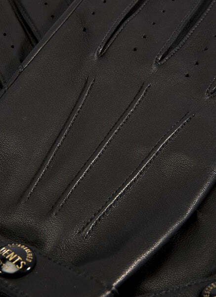 Dents Mens Unlined Leather Driving Gloves - Daniel Craig Spectre - Black (Made in England)