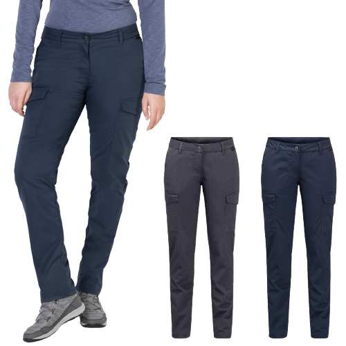 Jack Wolfskin Womens Liberty Cargo Pants Hiking Trekking Outdoors Organic Cotton - Midnight Blue