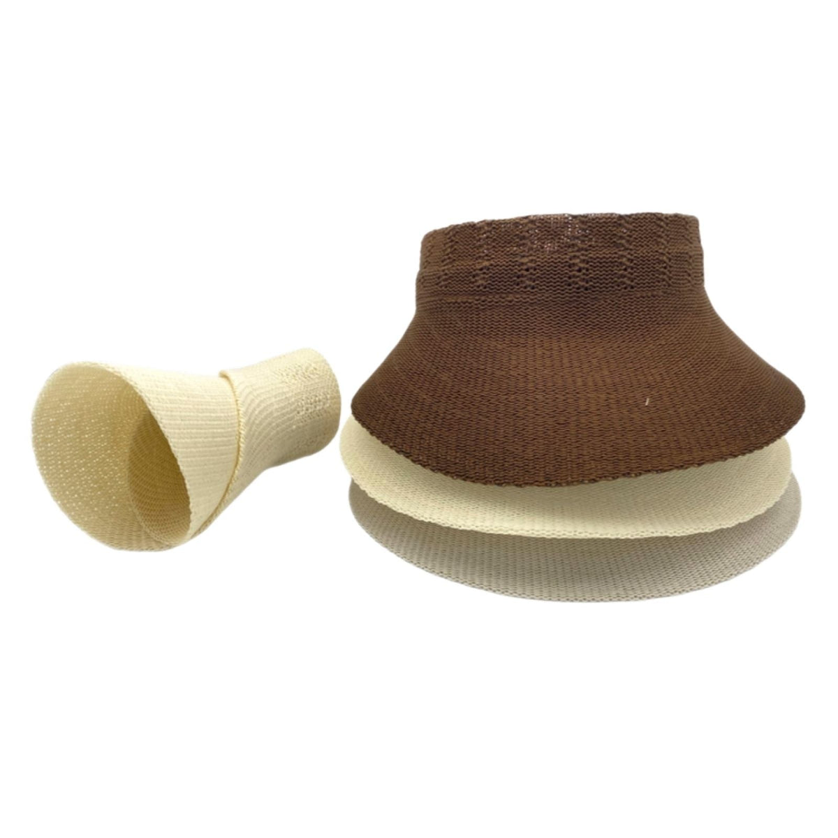 Jacaru 1512 Knitted Roll Up Visor - Foldable & Adjustable (One Size Vegan Friendly)