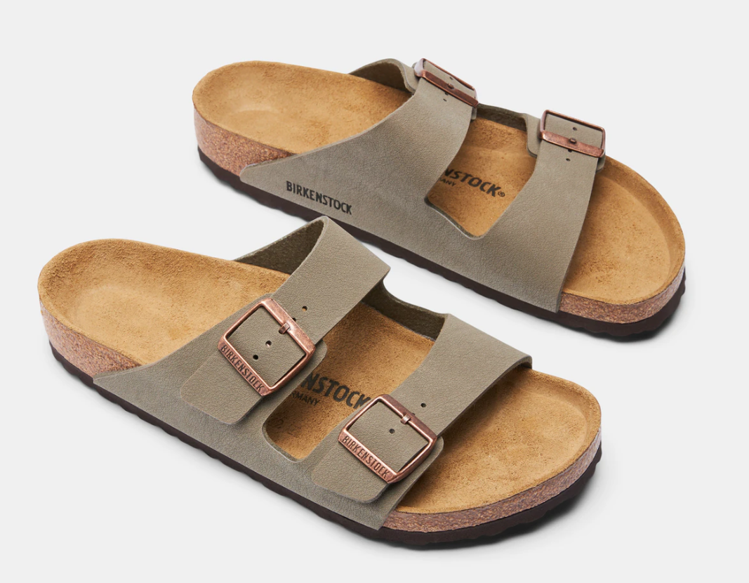 Birkenstock Unisex Arizona Regular Fit Sandals Thongs - Stone