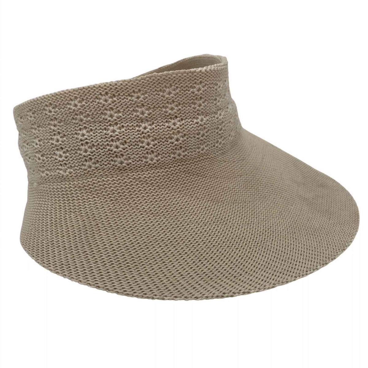 Jacaru 1512 Knitted Roll Up Visor - Foldable & Adjustable (One Size Vegan Friendly)