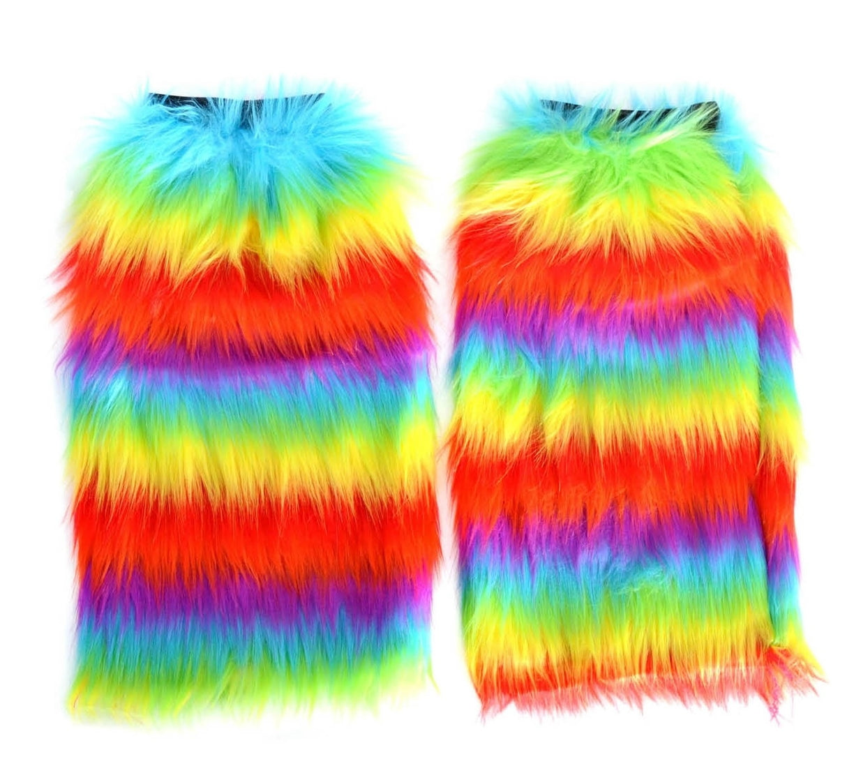 Fluffy Rainbow Leg Warmers for Gay Pride/LBGTQ+ Party
