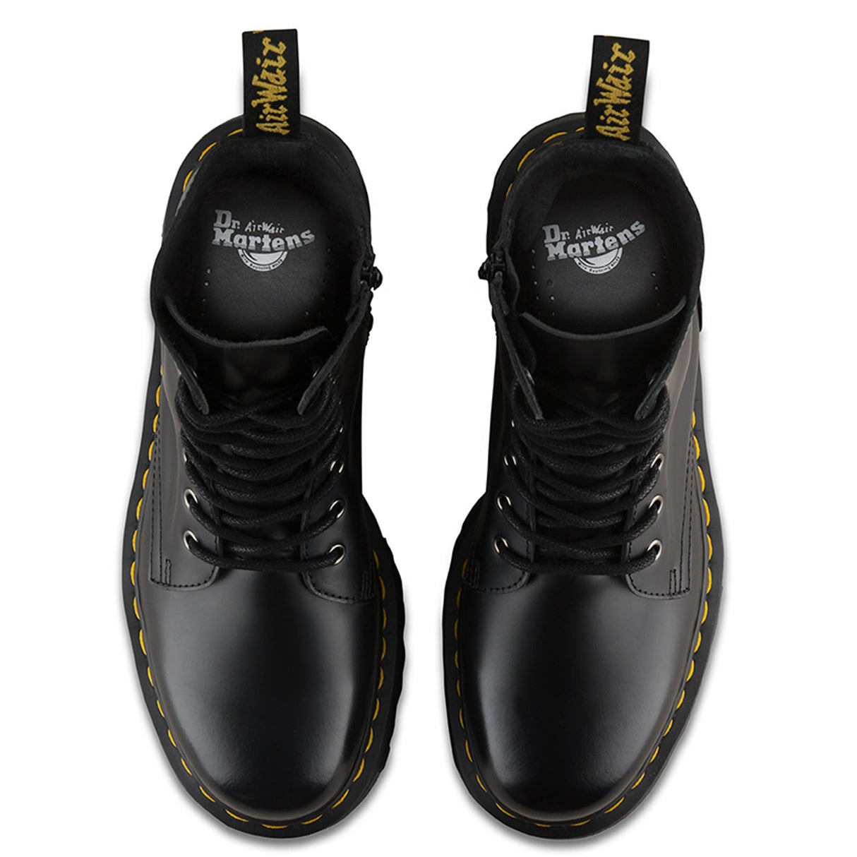 Dr. Martens Womens Jadon 8" Leather Boots Shoes Platform Style - Black Smooth