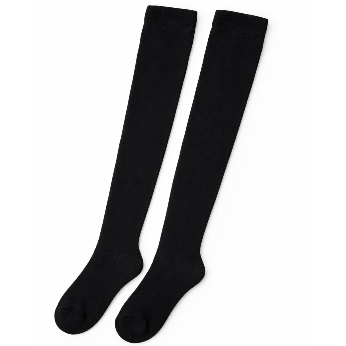 10x Womens Black Striped Over the Knee Socks Bulk Pack - Thigh High Stockings