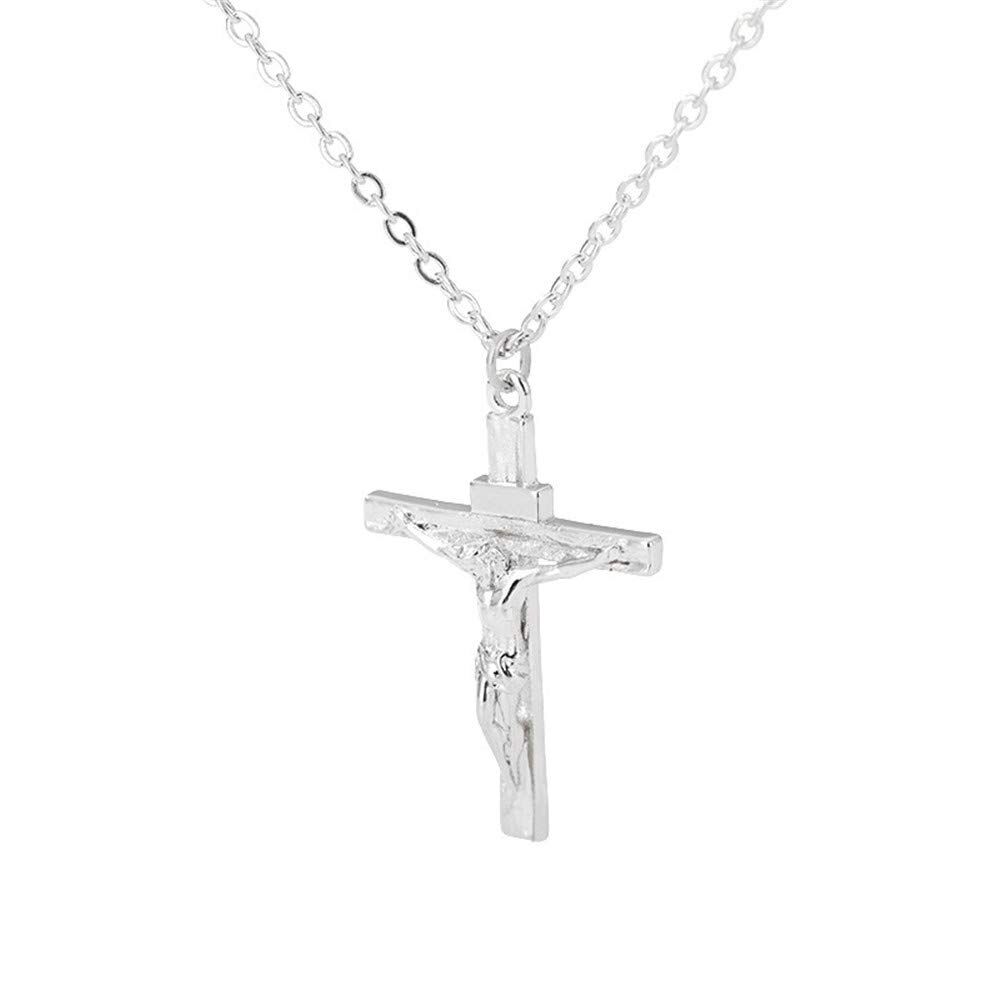 Jesus Christ Metal Necklace Chain Pendant Chain Jewellery Crucifix - Silver