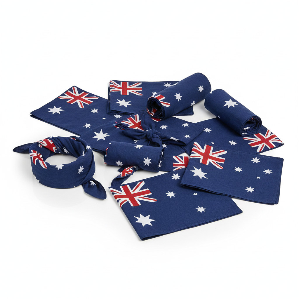 15x Australia Flag Paisley Bandana Bulk - 100% Cotton Head Wrap/Durag/Scarf/Mask
