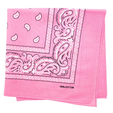 15x BULK BANDANA Paisley 100% COTTON Head Wrap Bandanna Summer Scarf - Light Pink